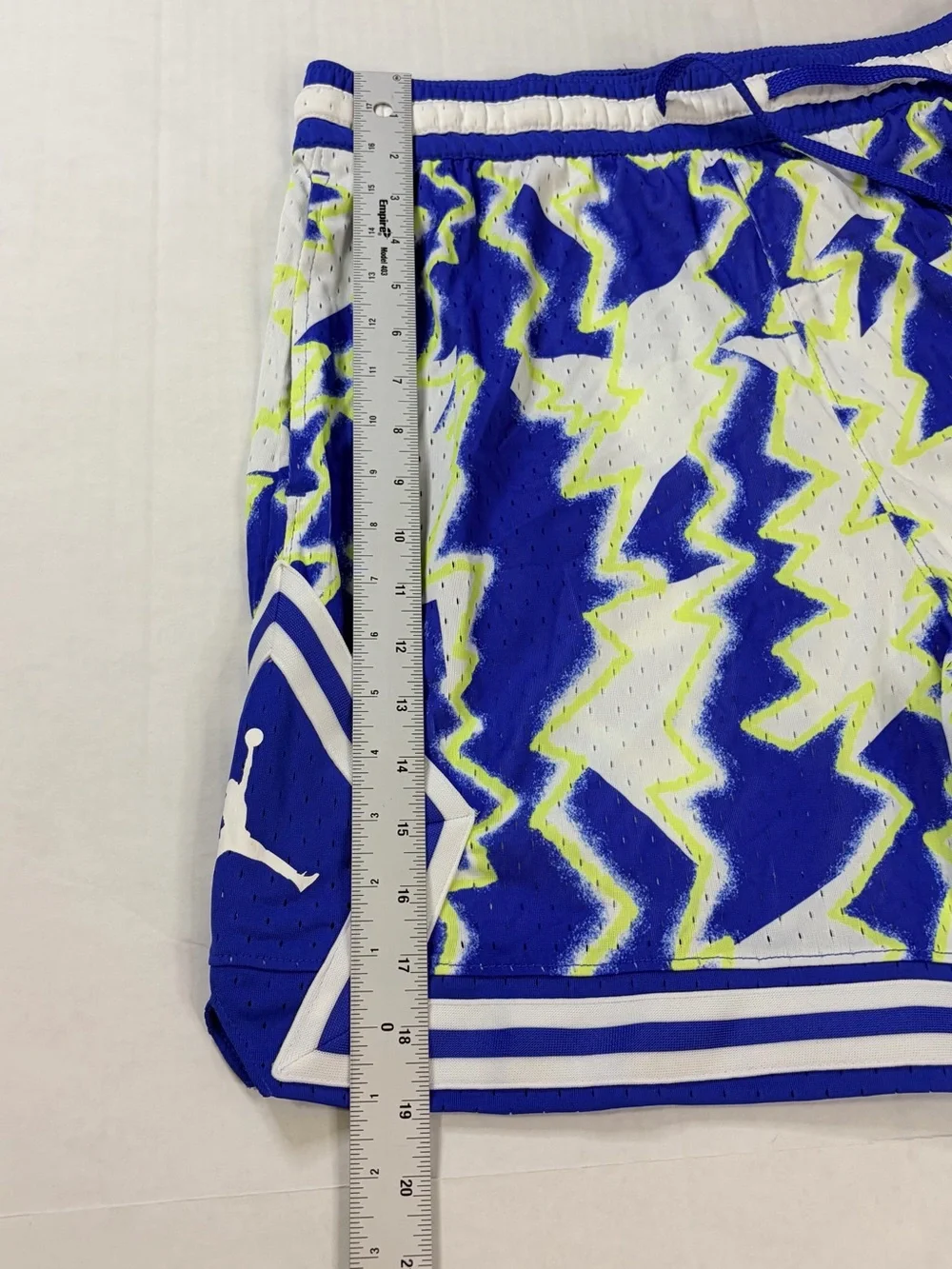 Jordan Royal Blue, White & Neon Yellow Zigzag Basketball Shorts